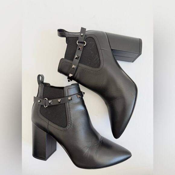 Valentino Garavani Black leather Rockstud Chelsea 85mm Ankle Boots EU 38.5 - Picture 4 of 10